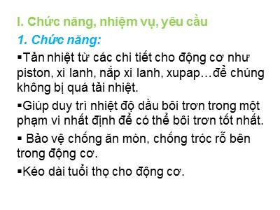 Bài thuyết trình Đề tài: Hệ thống làm mát của động cơ đốt trong