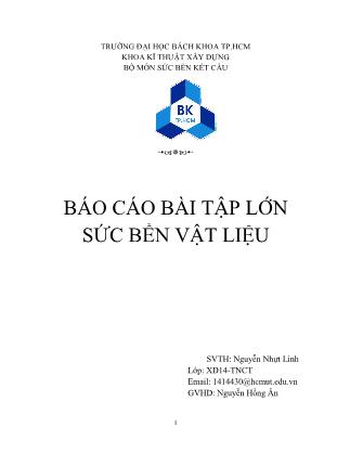Báo cáo bài tập lớn Sức bền vật liệu - Nguyễn Nhựt Linh
