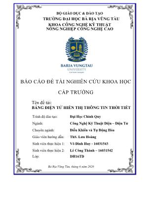 Báo cáo Đề tài Bảng điện tử hiển thị thông tin thời tiết
