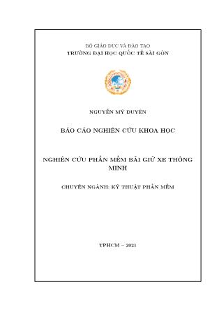 Báo cáo Đề tài Nghiên cứu phần mềm bãi giữ xe thông minh