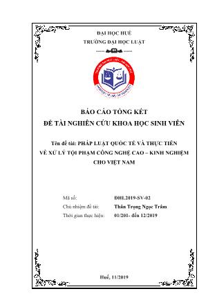 Báo cáo Đề tài Pháp luật quốc tế và thực tiễn về xử lý tội phạm công nghệ cao – Kinh nghiệm cho Việt Nam