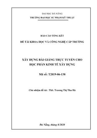 Báo cáo Đề tài Xây dựng bài giảng trực tuyến cho học phần Kinh tế xây dựng