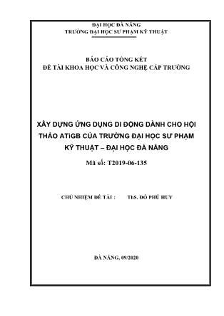 Báo cáo Đề tài Xây dựng ứng dụng di động dành cho hội thảo ATIGB của trường Đại học Sư phạm Kỹ thuật – Đại học Đà Nẵng