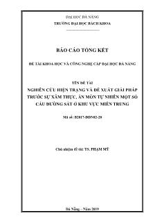Báo cáo tóm tắt Đề tài Nghiên cứu hiện trạng và đề xuất giải pháp trước sự xâm thực, ăn mòn tự nhiên một số cấu đường sắt ở khu vực miền Trung
