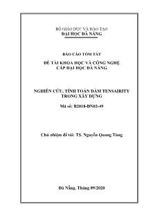 Báo cáo tóm tắt Đề tài Nghiên cứu, tính toán dầm tensairity trong xây dựng
