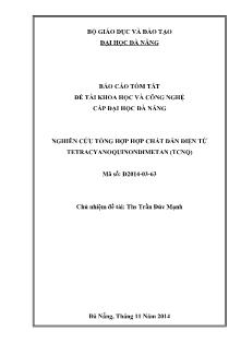 Báo cáo tóm tắt Đề tài Nghiên cứu tổng hợp hợp chất dẫn điện từ