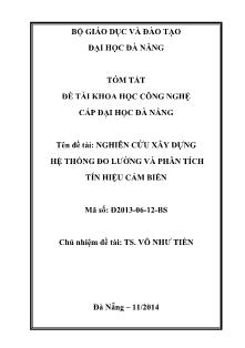 Báo cáo tóm tắt Đề tài Nghiên cứu xây dựng hệ thống đo lường và phân tích tín hiệu cảm biến