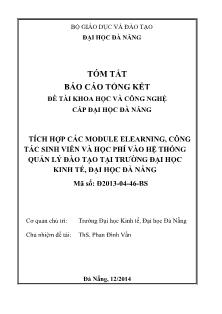 Báo cáo tóm tắt Đề tài Tích hợp các module elearning, công tác sinh viên và học phí vào hệ thống quản lý đào tạo tại trường Đại học Kinh tế, Đại học Đà Nẵng