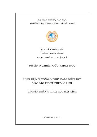 Đồ án Ứng dụng công nghệ cảm biến IoT vào mô hình thủy canh