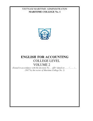 Giáo trình English for accounting college level Volume 2