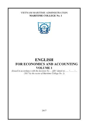 Giáo trình English for Economics and accounting - Volume 1