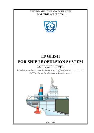 Giáo trình English for ship propulsion system