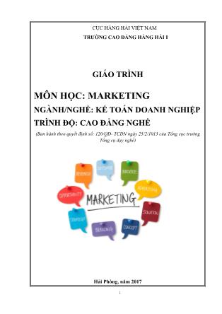 Giáo trình Marketing - Ngành/nghề: Kế toán doanh nghiệp