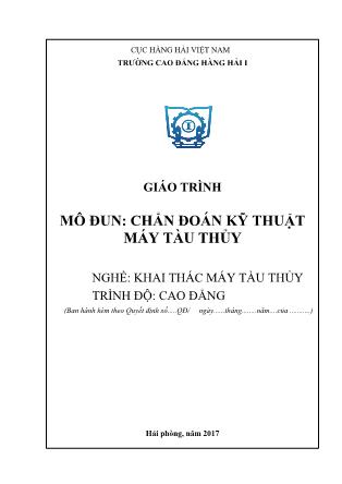 Giáo trình mô đun Chẩn đoán kỹ thuật máy tàu thủy - Nghề: Khai thác máy tàu thủy