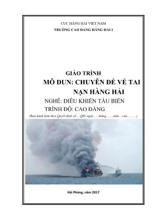 Giáo trình mô đun Chuyên đề về tai nạn hàng hải - Nghề: Điều khiển tàu biển