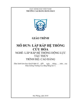 Giáo trình mô đun Lắp ráp hệ thống cứu hỏa - Nghề: Lắp ráp hệ thống động lực tàu thủy