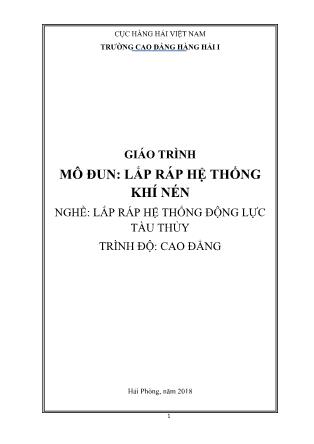 Giáo trình mô đun Lắp ráp hệ thống khí nén - Nghề: Lắp ráp hệ thống động lực tàu thủy