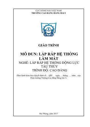 Giáo trình mô đun Lắp ráp hệ thống làm mát - Nghề: Lắp ráp hệ thống động lực tàu thủy