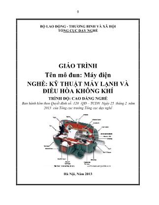 Giáo trình mô đun Máy điện - Nghề: Kỹ thuật máy lạnh và điều hòa không khí