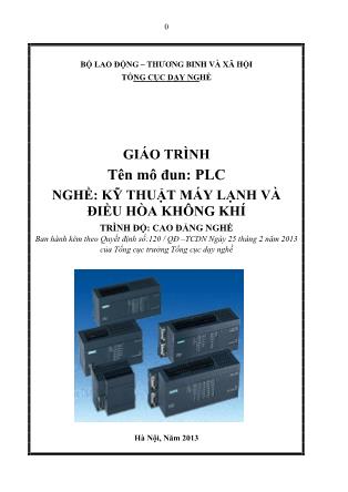 Giáo trình mô đun PLC - Nghề: Kỹ thuật máy lạnh và điều hòa không khí