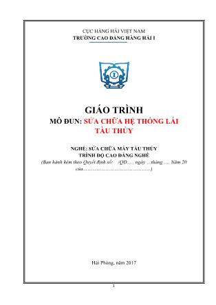Giáo trình mô đun Sửa chữa hệ thống lái tàu thủy - Nghề: Sửa chữa máy tàu thủy