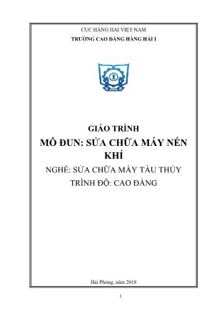 Giáo trình mô đun Sửa chữa máy nén khí - Nghề: Sửa chữa máy tàu thủy