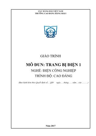 Giáo trình mô đun Trang bị điện 1 - Nghề: Điện công nghiệp
