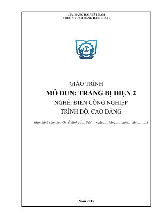 Giáo trình mô đun Trang bị điện 2 - Nghề: Điện công nghiệp