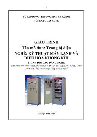 Giáo trình mô đun Trang bị điện - Nghề: Kỹ thuật máy lạnh và điều hòa không khí