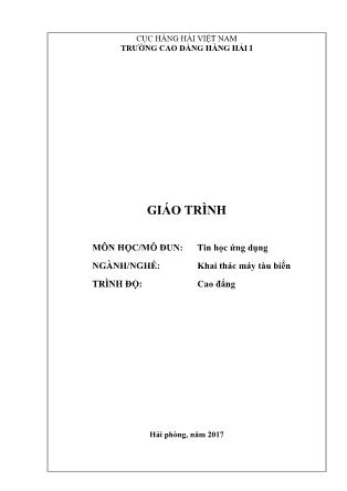 Giáo trình Tin học ứng dụng - Ngành/nghề: Khai thác máy tàu biển