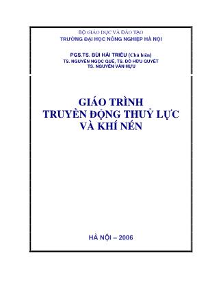 Giáo trình Truyền động thuỷ lực và khí nén