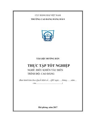 Tài liệu Hướng dẫn thực tập tốt nghiệp - Nghề: Điều khiển tàu biển