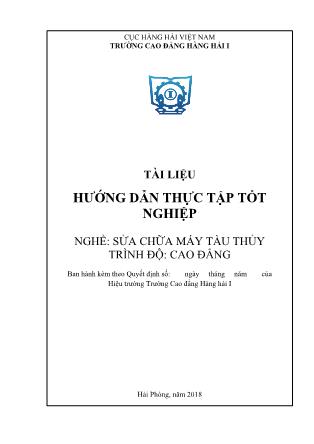 Tài liệu Hướng dẫn thực tập tốt nghiệp - Nghề: Sửa chữa máy tàu thủy
