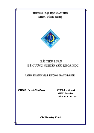 Tiểu luận Sang phẳng mặt ruộng bằng laser - Bùi Vũ Linh