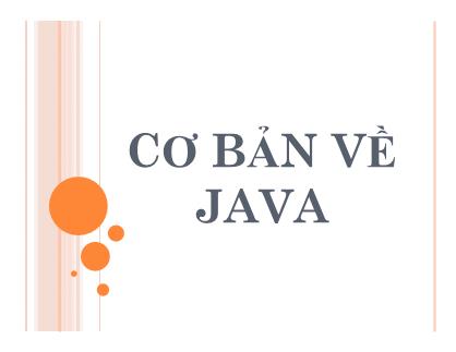 Bài thuyết trình Cơ bản về Java - Lư Tú Châu