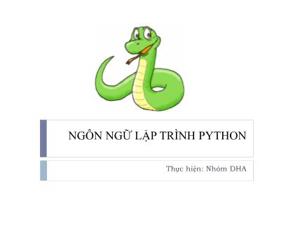 Bài thuyết trình Ngôn ngữ lập trình Python