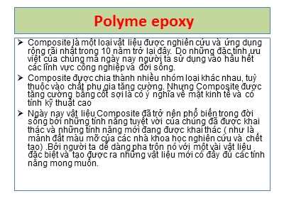 Bài thuyết trình Polyme epoxy