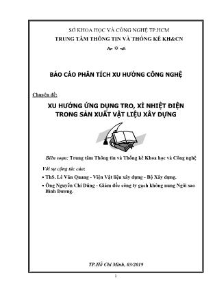 Báo cáo Chuyên đề Xu hướng ứng dụng tro, xỉ nhiệt điện trong sản xuất vật liệu xây dựng