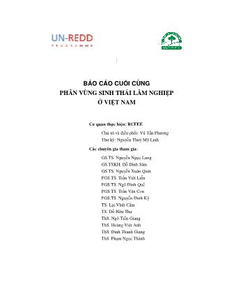 Báo cáo cuối cùng Phân vùng sinh thái lâm nghiệp ở Việt Nam