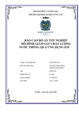 Báo cáo Đồ án Mô hình giám sát chất lượng nước thông qua ứng dụng IoT