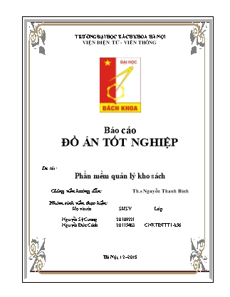 Báo cáo Đồ án Phần mềm quản lý kho sách