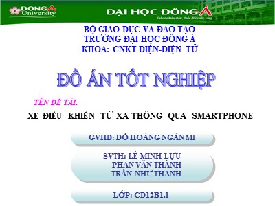 Báo cáo Đồ án Xe điều khiển từ xa thông qua smartphone