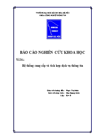 Báo cáo Hệ thống cung cấp và tích hợp dịch vụ thông tin