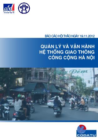 Báo cáo hội thảo Quản lý và vận hành hệ thống giao thông công cộng Hà Nội