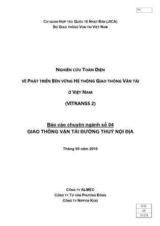 Báo cáo Nghiên cứu toàn diện về phát triển bền vững hệ thống giao thông vận tải ở Việt Nam (Vitranss 2)