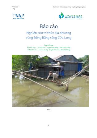 Báo cáo Nghiên cứu tri thức địa phương vùng Đồng Bằng sông Cửu Long