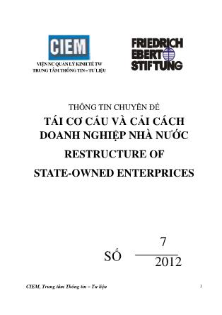 Báo cáo Tái cơ cấu và cải cách doanh nghiệp nhà nước