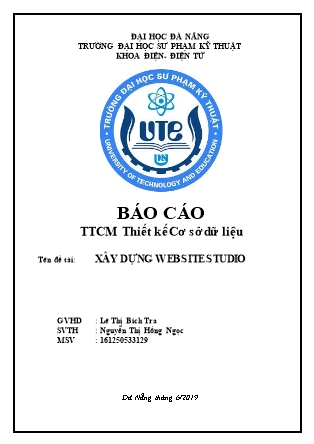 Báo cáo thực tập chuyên môn Thiết kế cơ sở dữ liệu - Đề tài: Xây dựng Website Studio
