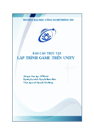 Báo cáo thực tập Lập trình game trên Unity