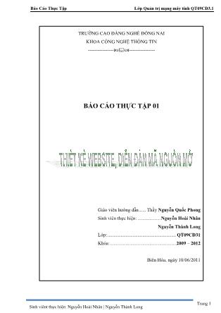 Báo cáo thực tập Thiết kế Website, diễn đàn mã nguồn mở